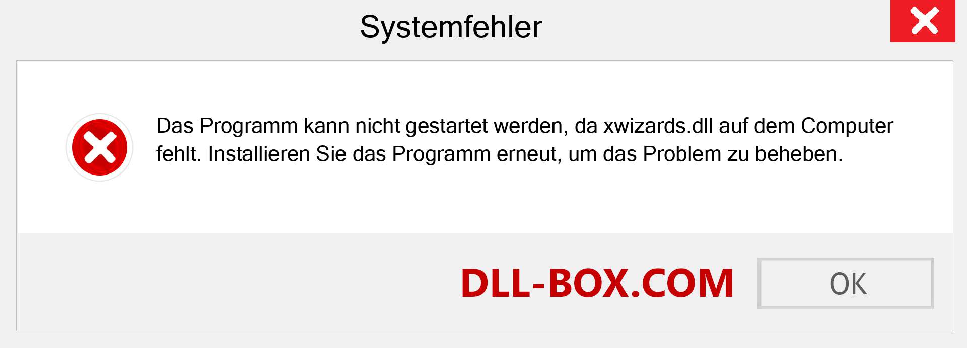 xwizards.dll-Datei fehlt?. Download für Windows 7, 8, 10 - Fix xwizards dll Missing Error unter Windows, Fotos, Bildern